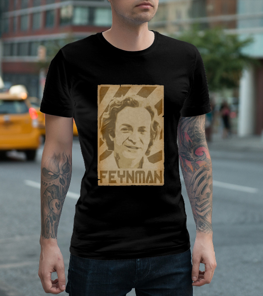 Feynman Retro Portrait Brown Tones T-Shirt