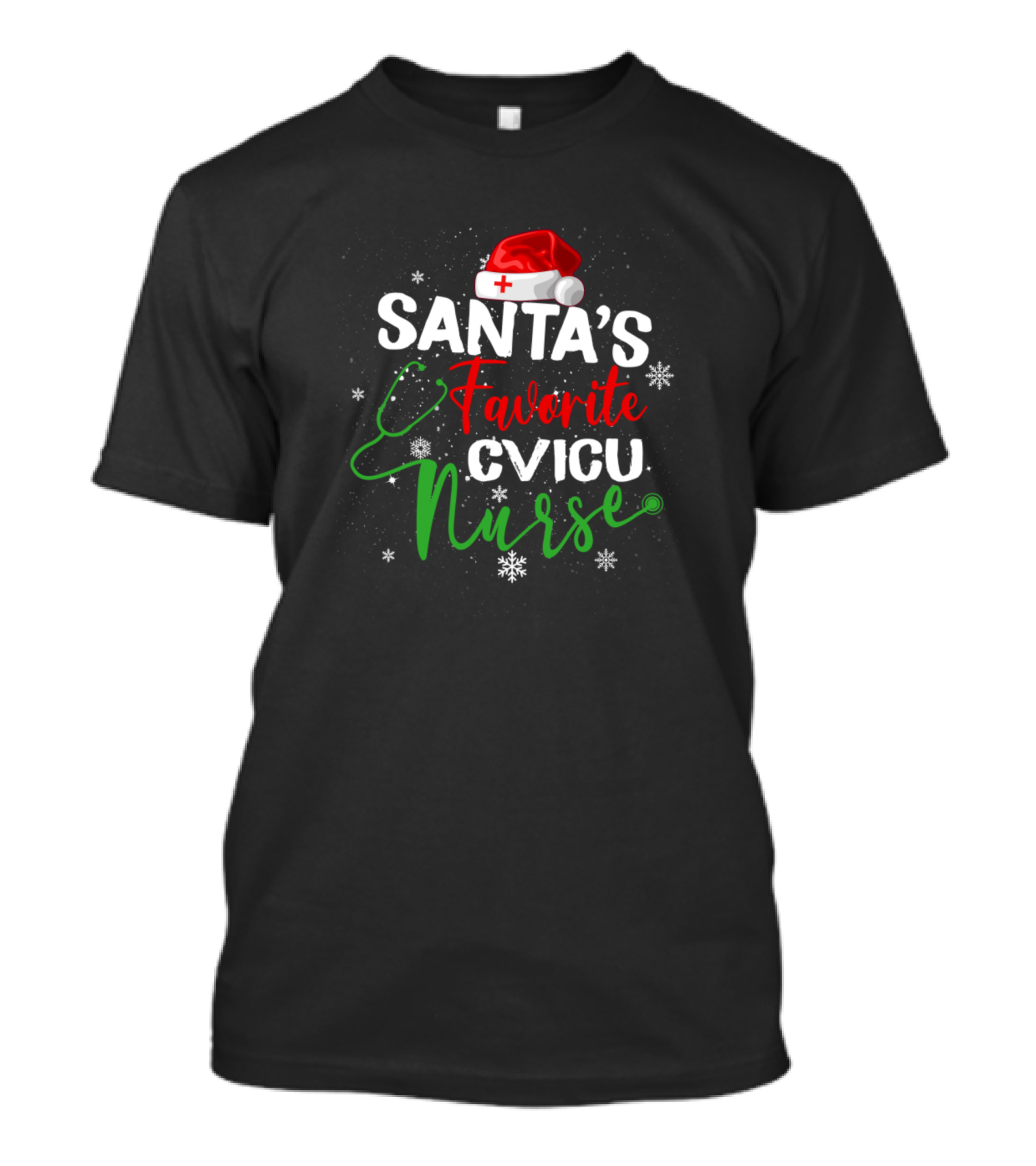 Santa's Favorite CVICU Nurse Christmas RN Nursing T-Shirt