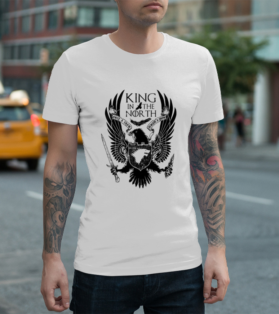 King In The North Raven Sword Crest T-Shirt