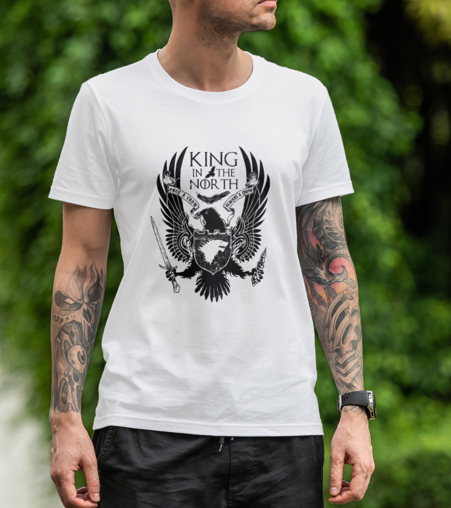 King In The North Raven Sword Crest T-Shirt