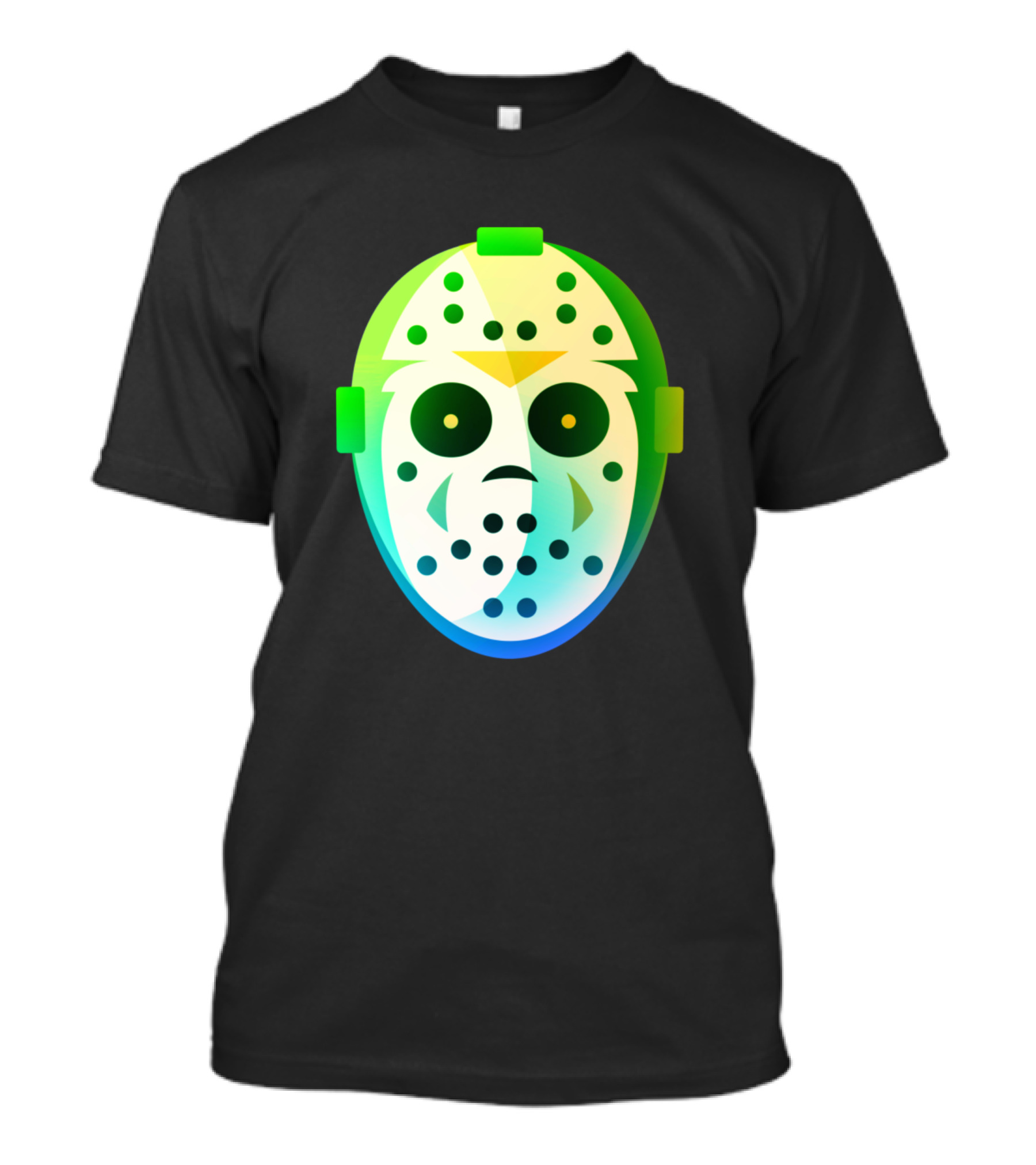 Hockey Mask Icon With Green And Blue Gradient T-Shirt