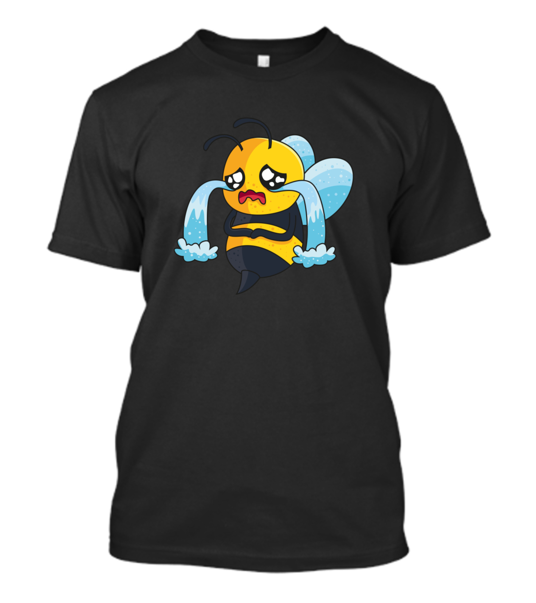 Unhappy Bee Crying Cartoon Character T-Shirt