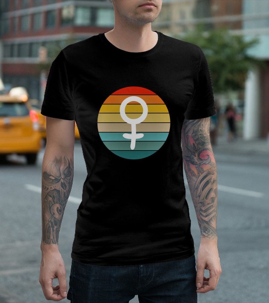 Women Gender Symbol Retro Feminism Circle T-Shirt