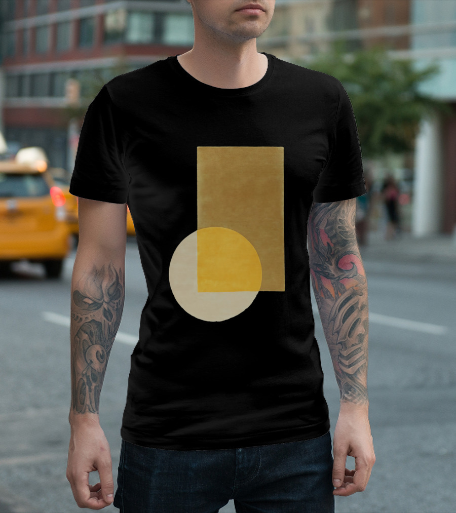 Wood Color Decoration Geometric Shapes T-Shirt
