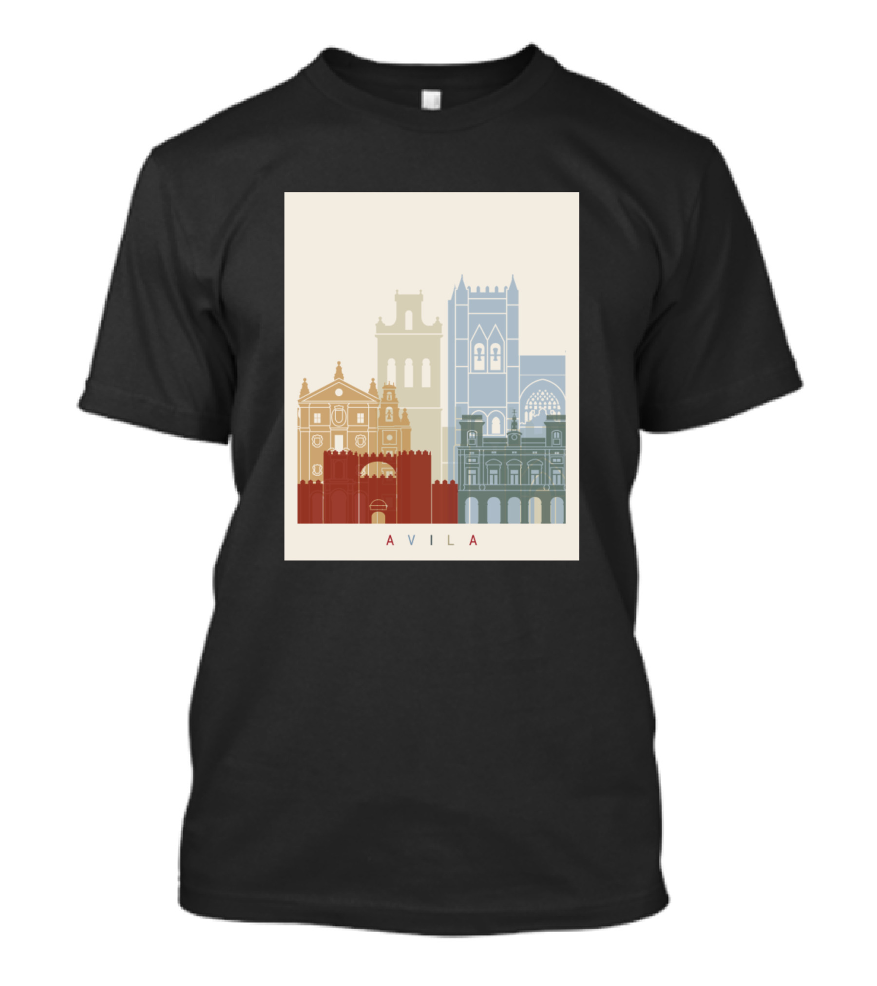 Avila Landmarks Silhouette Architecture T-Shirt
