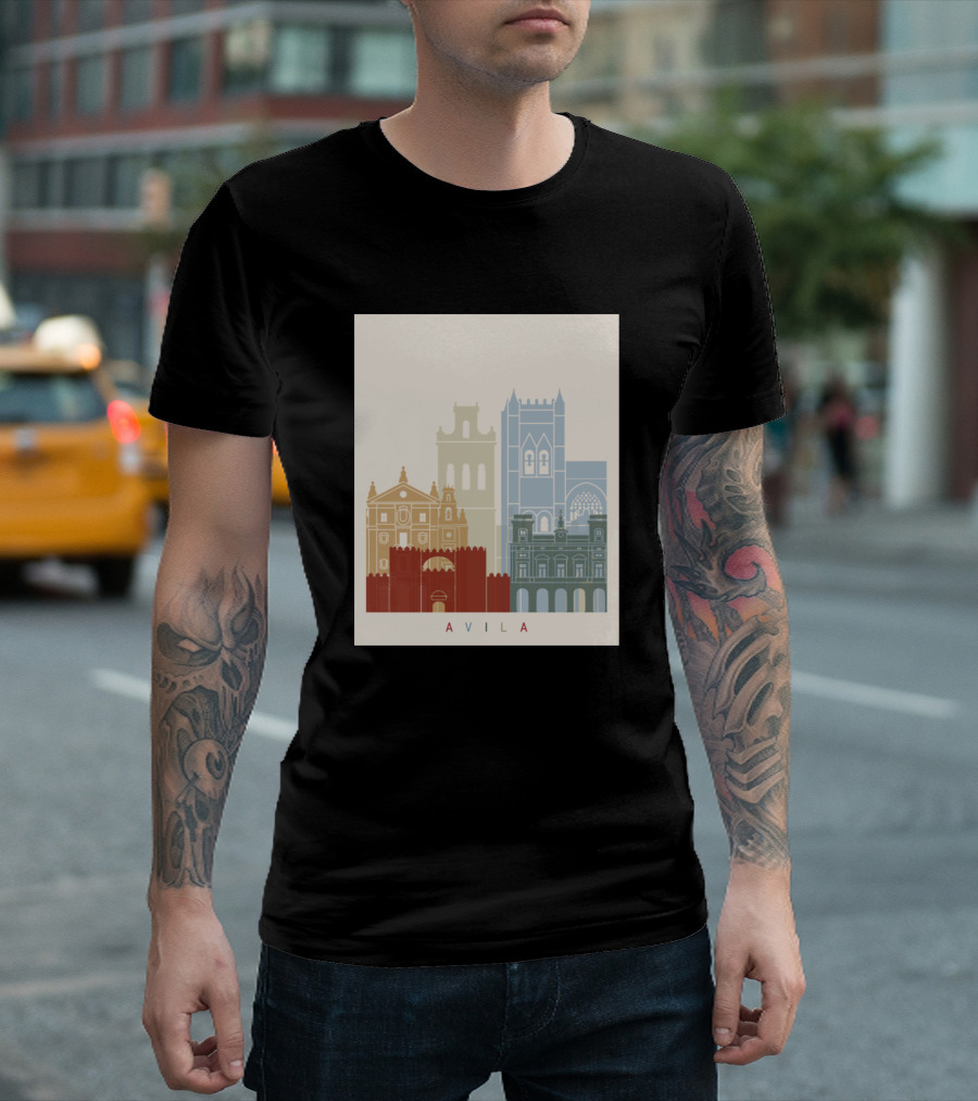 Avila Landmarks Silhouette Architecture T-Shirt