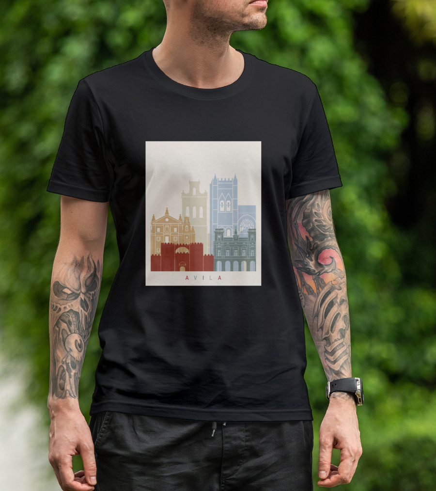 Avila Landmarks Silhouette Architecture T-Shirt