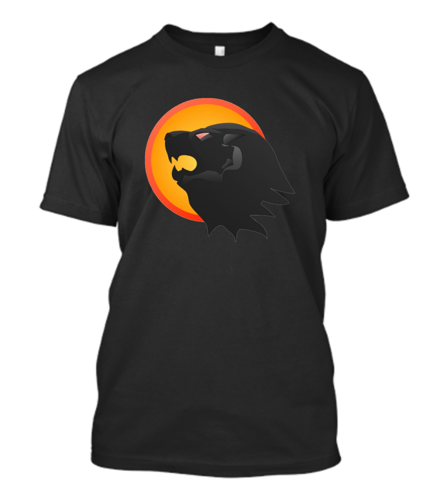 Battletech Clan Stone Lion Black Lion Head With Orange Circle T-Shirt