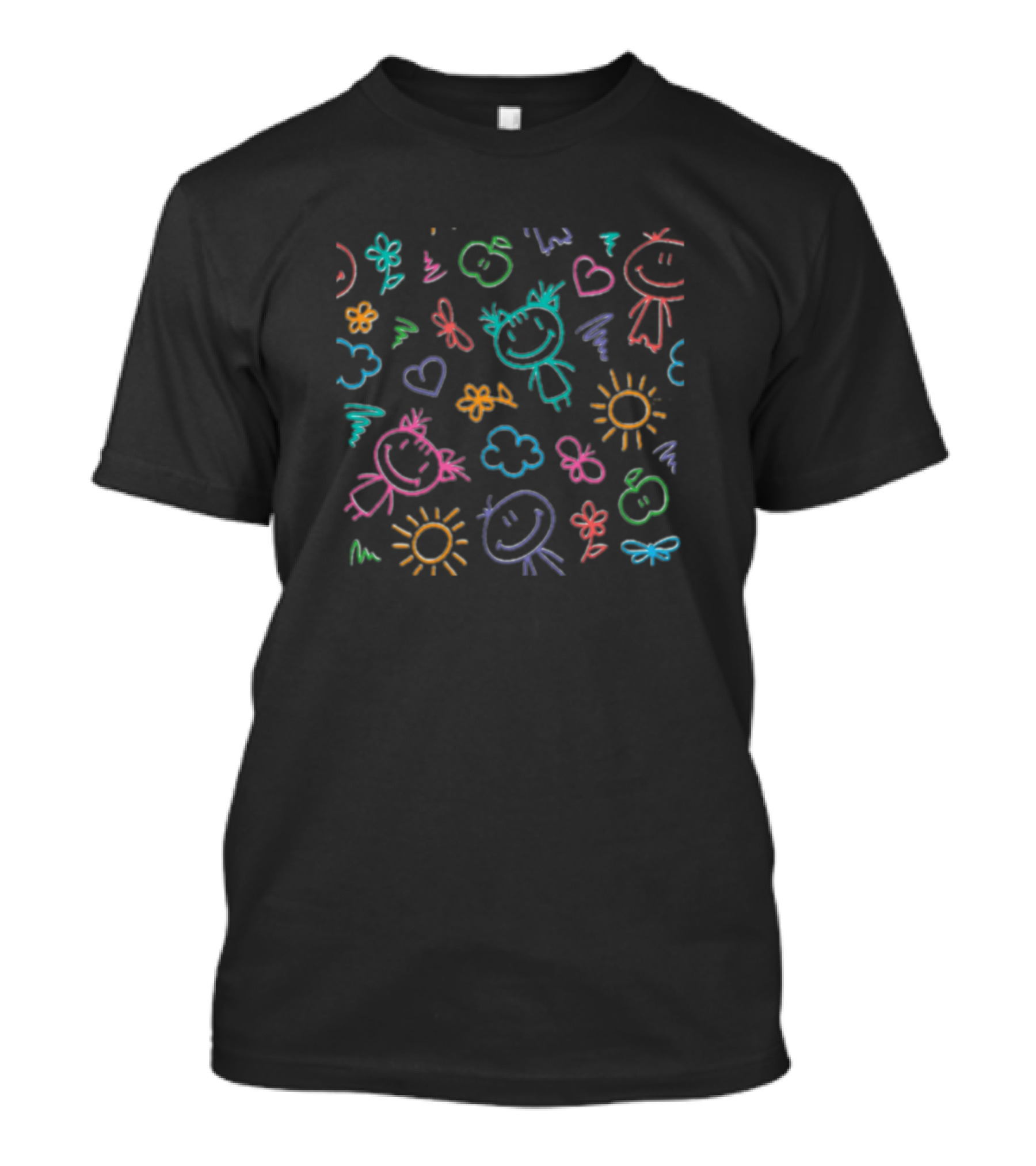 Cute Doodle Colorful Happy Characters And Symbols T-Shirt