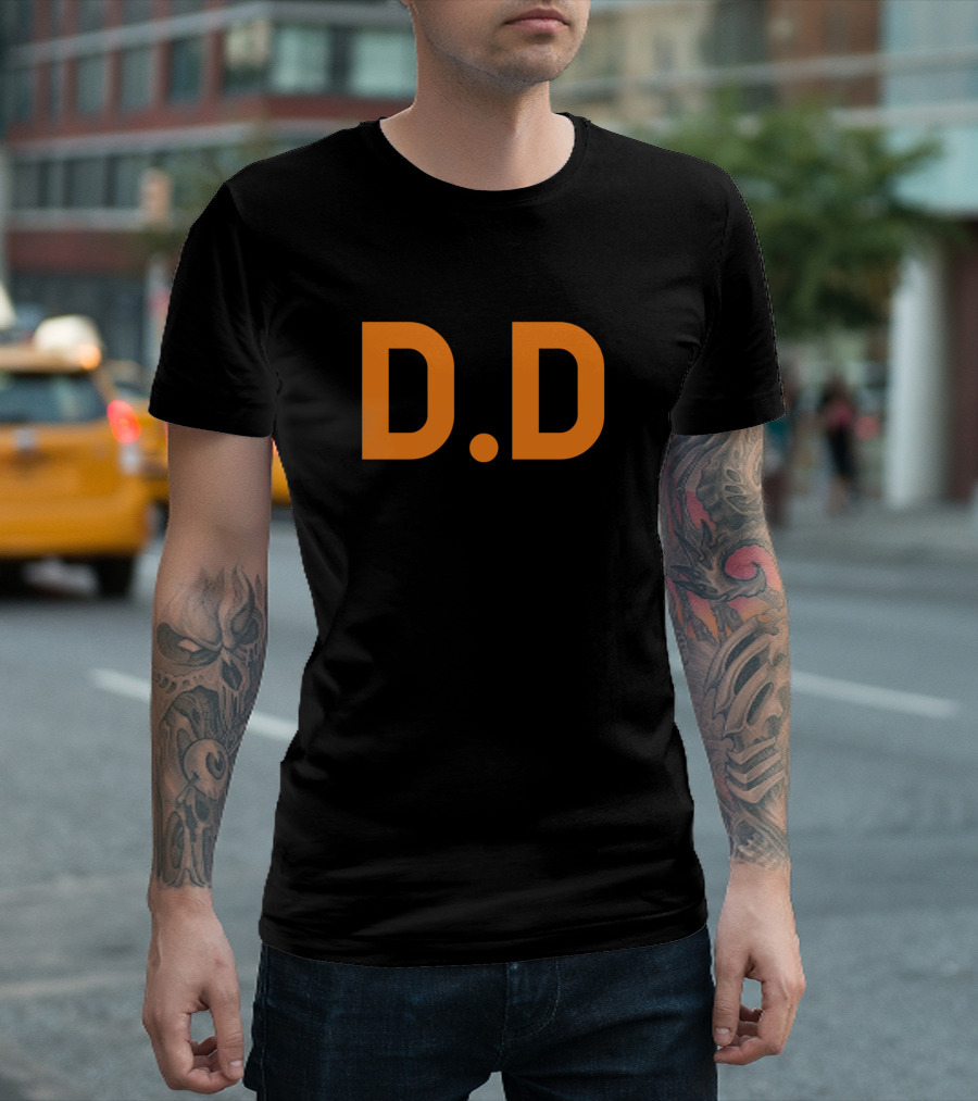 D.D Bold Orange Letters T-Shirt