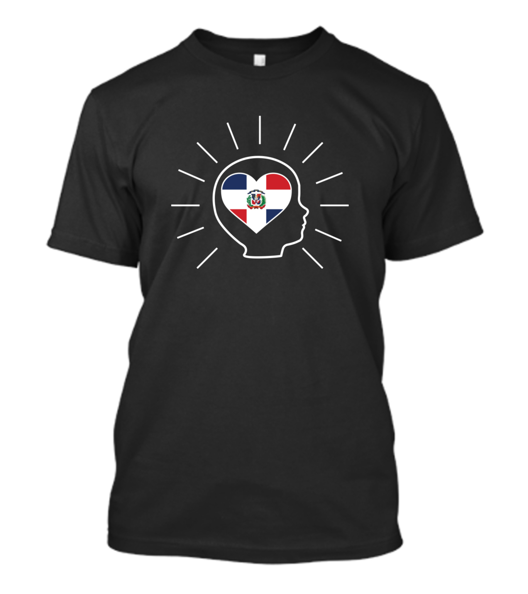 Dominican Republic Children's Heart With Flag Inside Head Outline T-Shirt