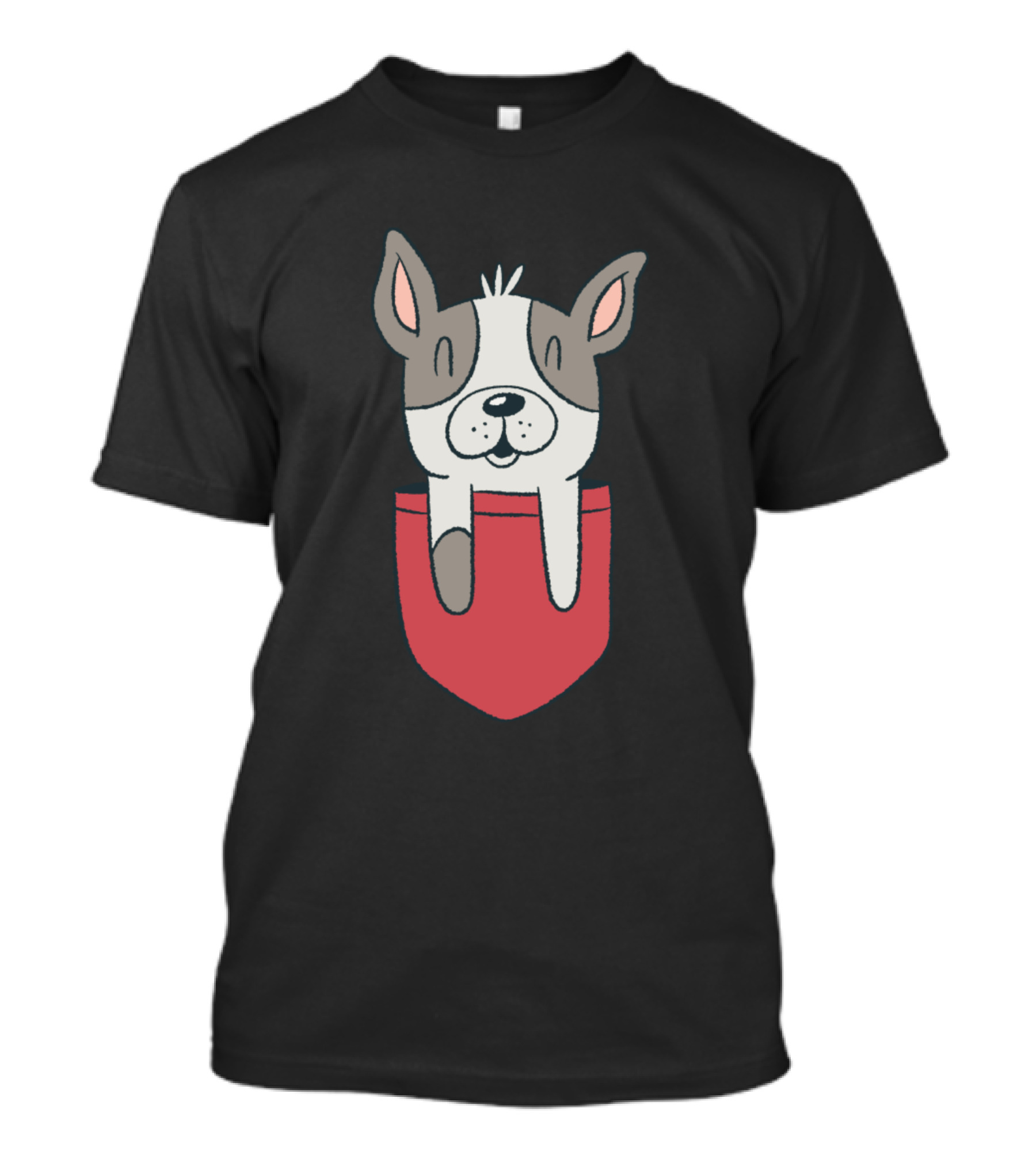 French Bulldog In Pocket Frenchie Dog In My Pocket Cute Cartoon T-Shirt