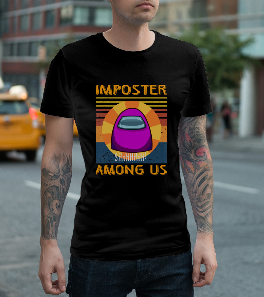 Imposter Shhhhhh Among Us Vintage T-Shirt