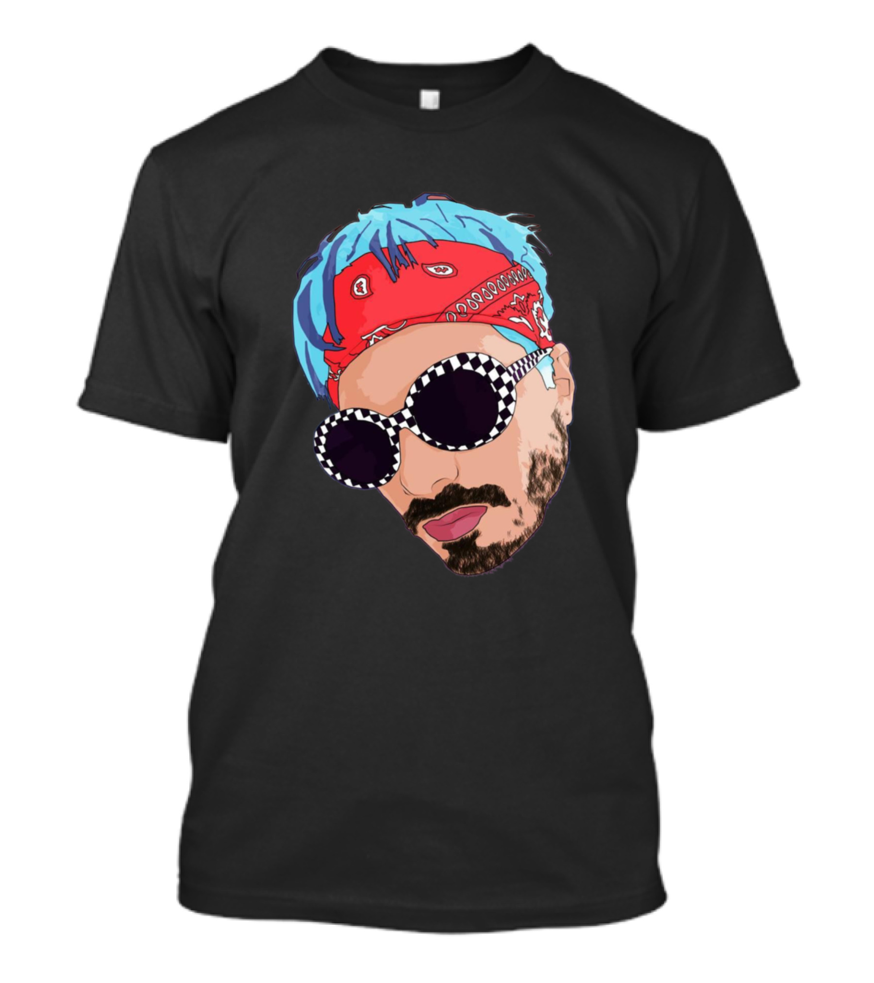 J Balvin Red Bandana And Checkered Sunglasses T-Shirt