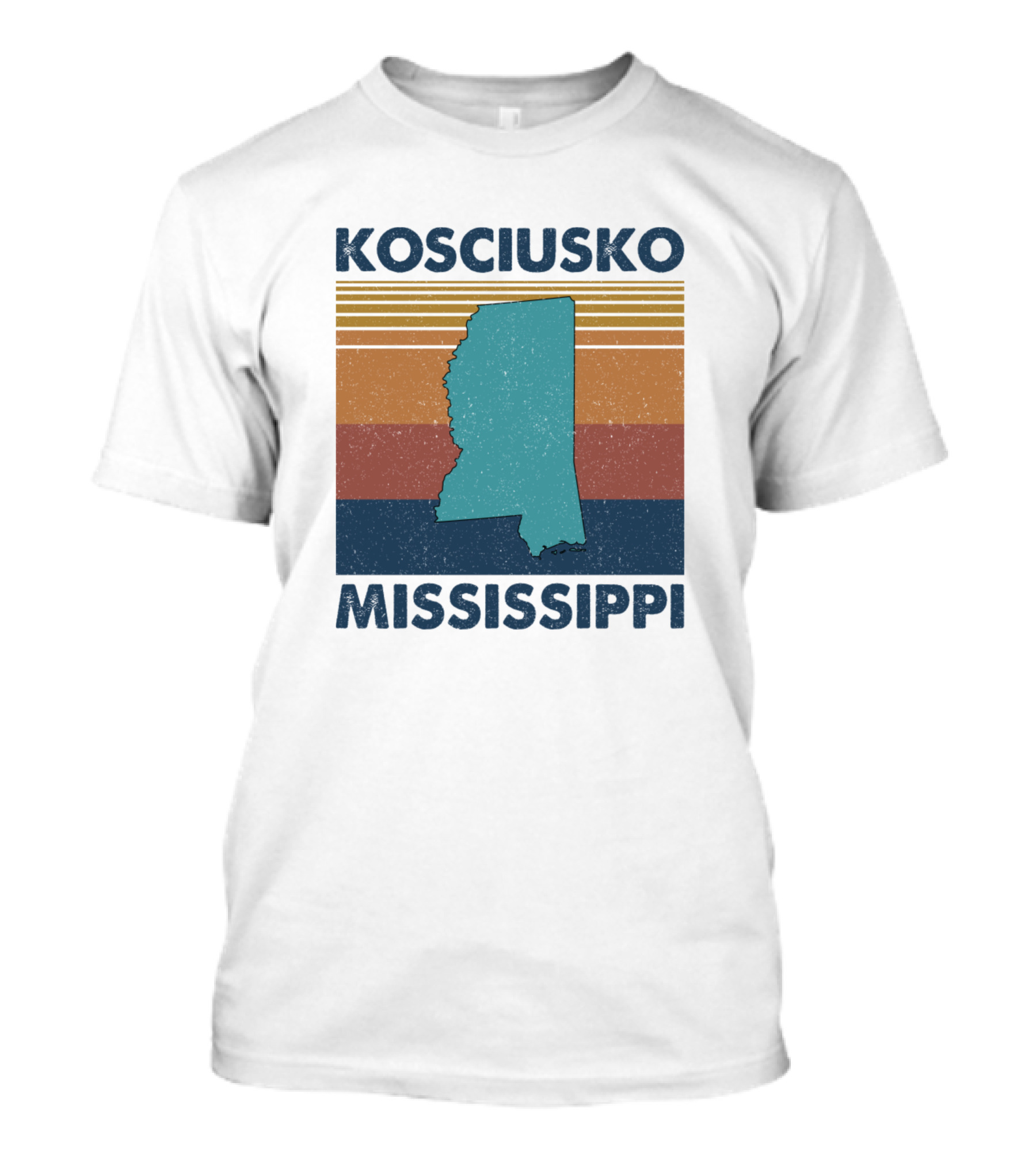 Kosciusko Mississippi Retro Vintage State Map T-Shirt