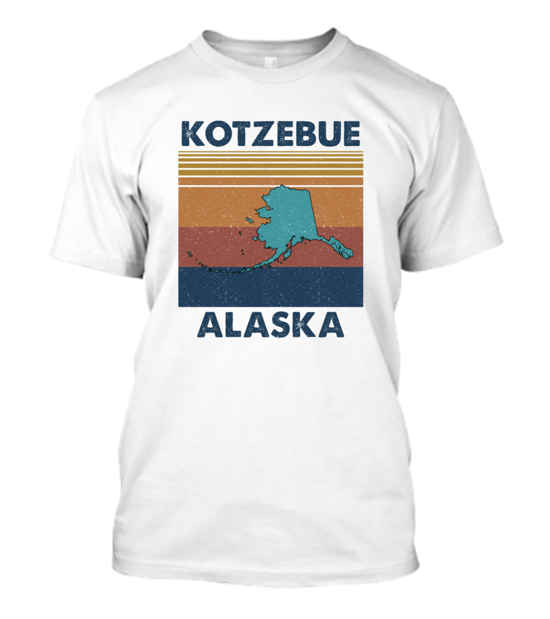 Kotzebue Alaska Vintage Map Stripes T-Shirt