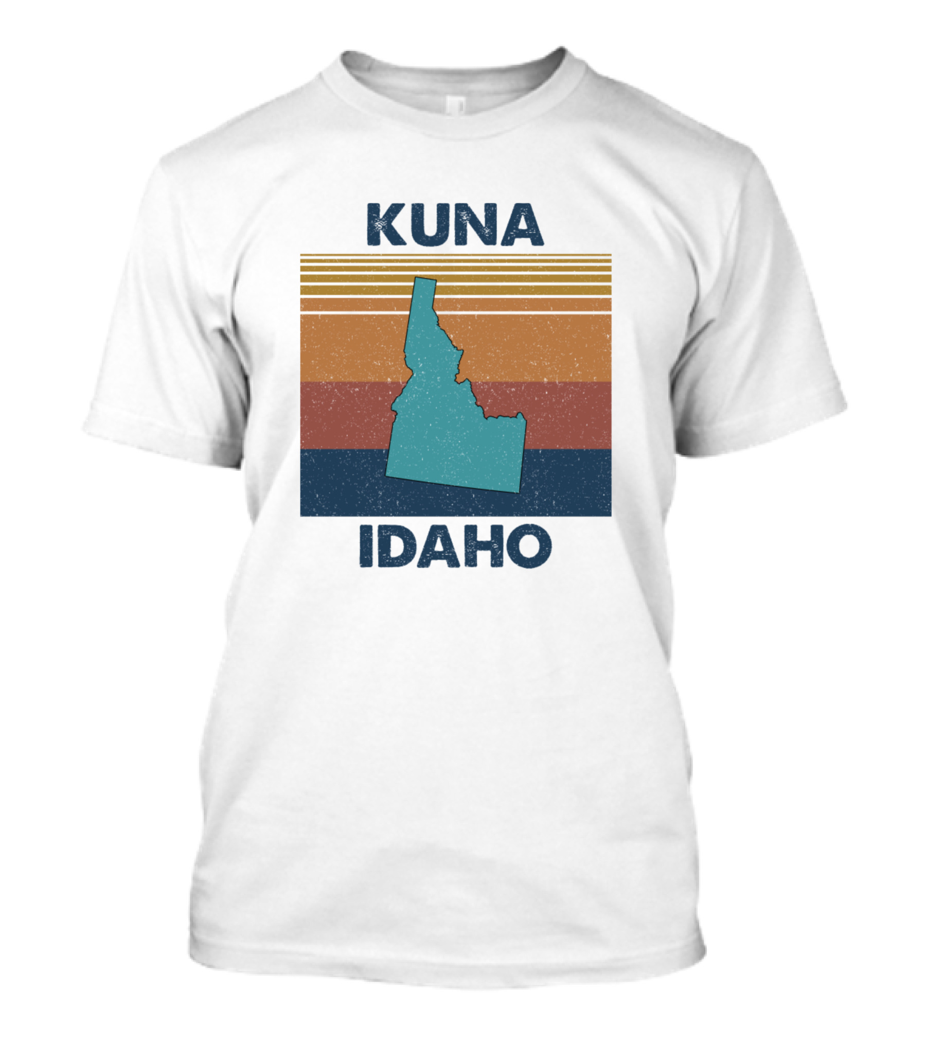 Kuna Idaho Vintage Stripes Map T-Shirt