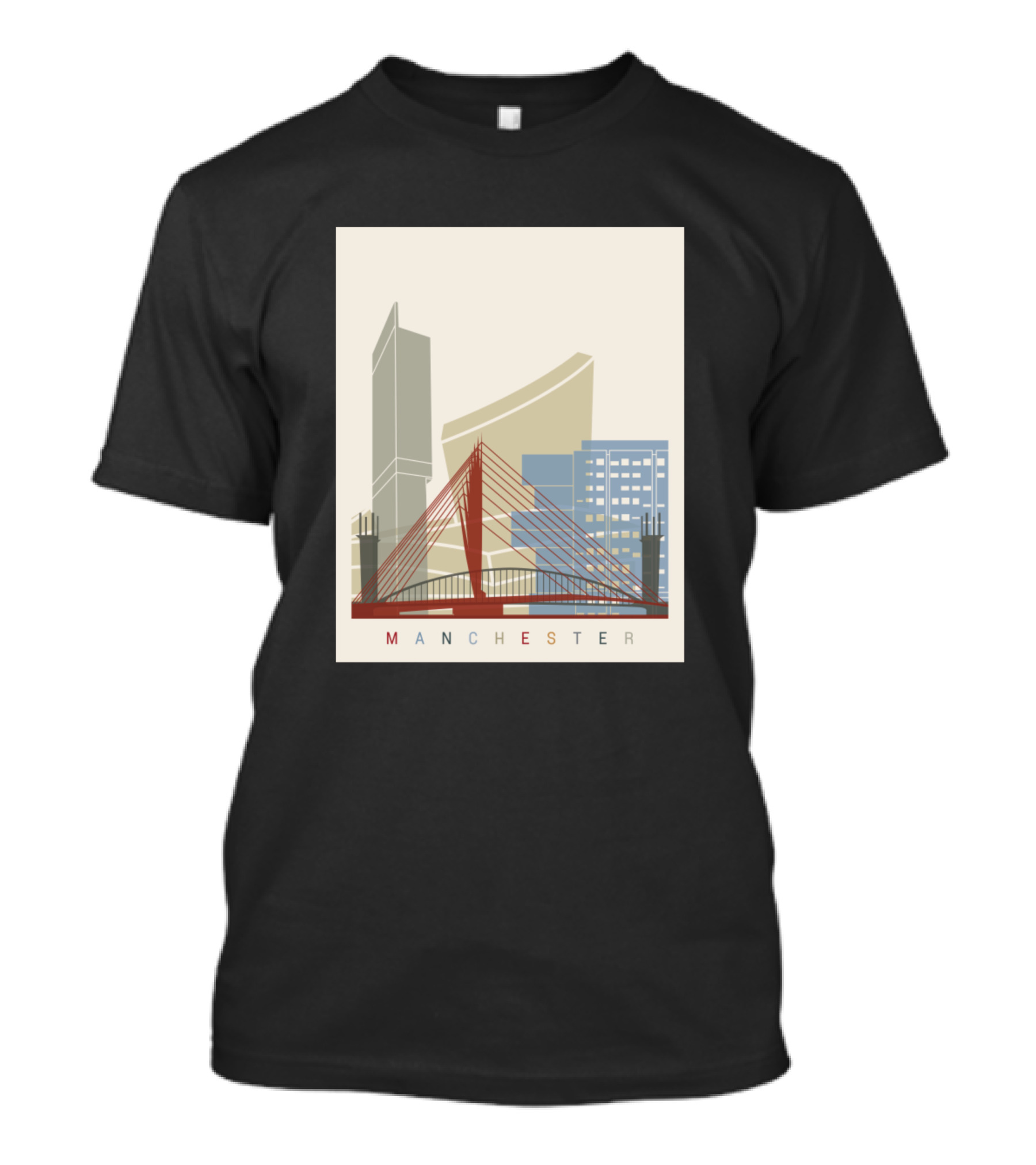 Manchester Skyline With Abstract Urban Architecture T-Shirt