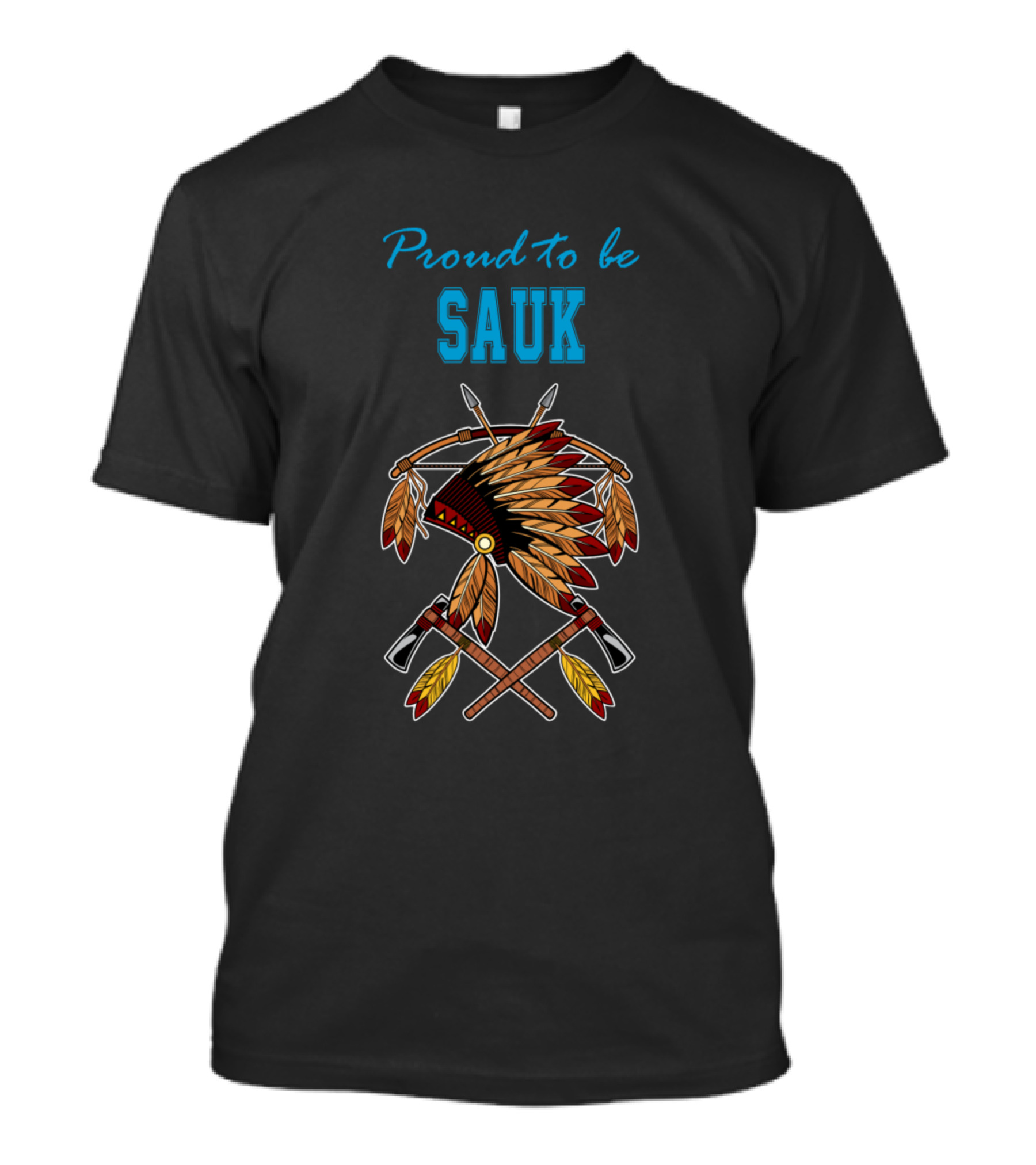 Proud To Be Sauk Native American Archery Headdress T-Shirt