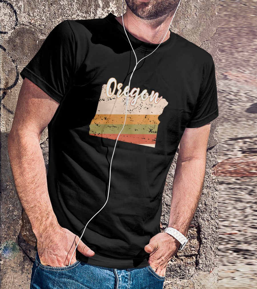 Oregon Vintage State Map Retro Colors T-Shirt