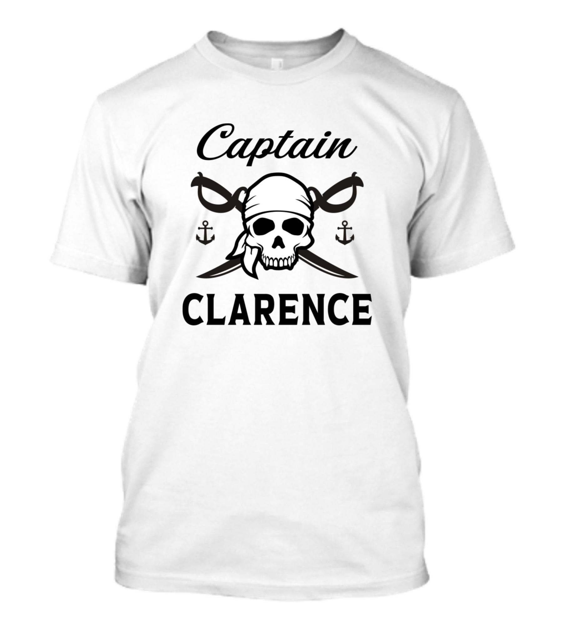 Captain Clarence Skull Pirate Bandana Anchor Crossbones T-Shirt