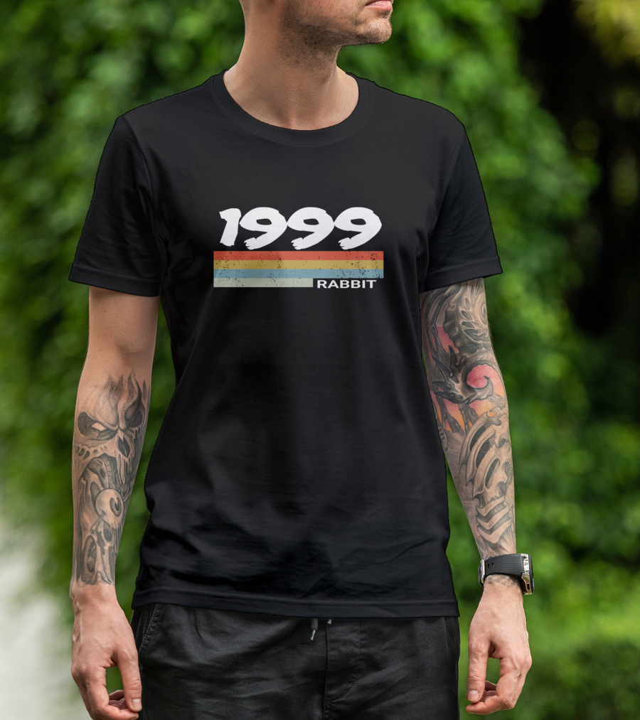 1999 Vintage Stripes Rabbit Chinese Zodiac Year T-Shirt