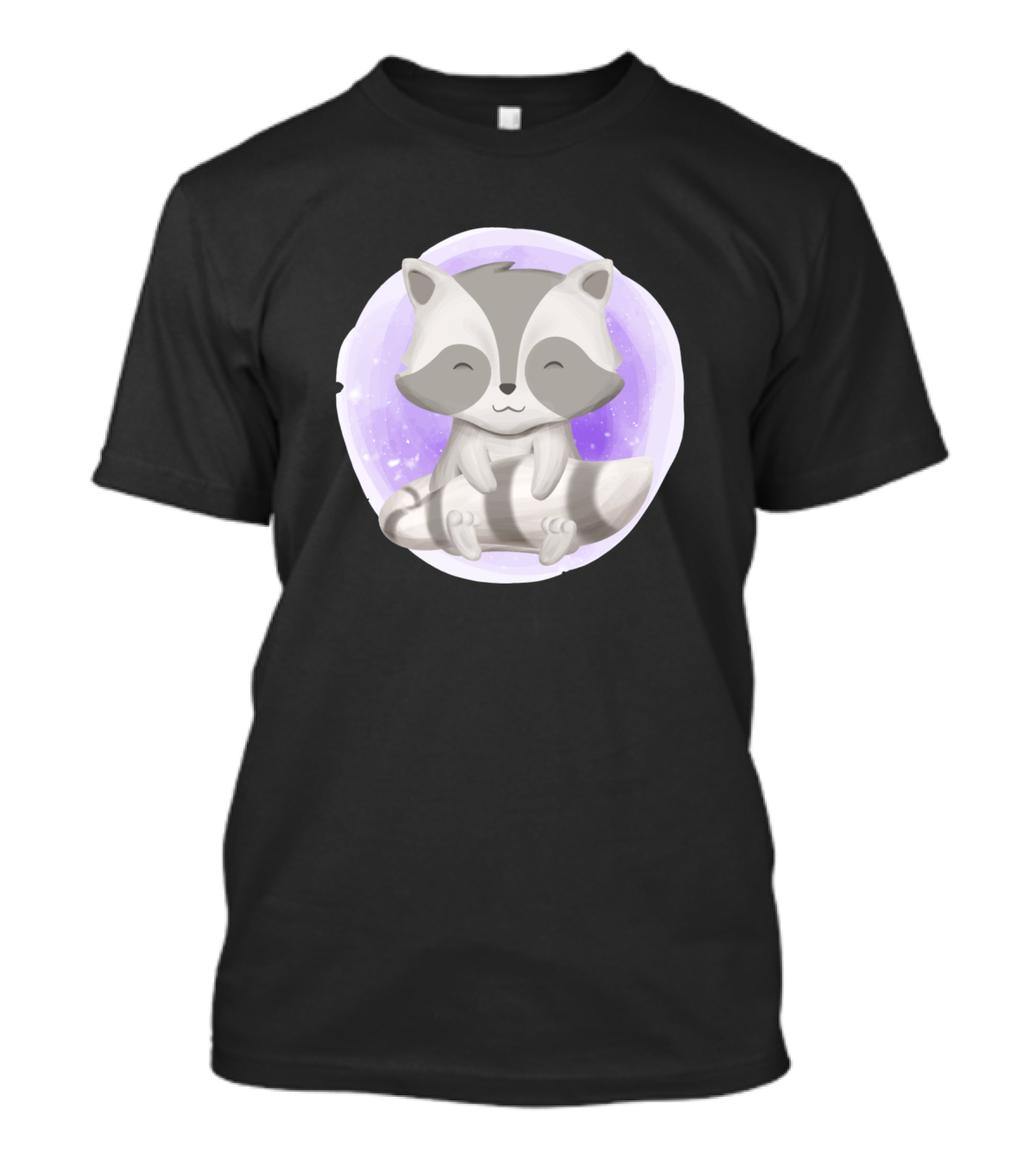 Adorable Baby Raccoon Sitting In Purple Circle T-Shirt
