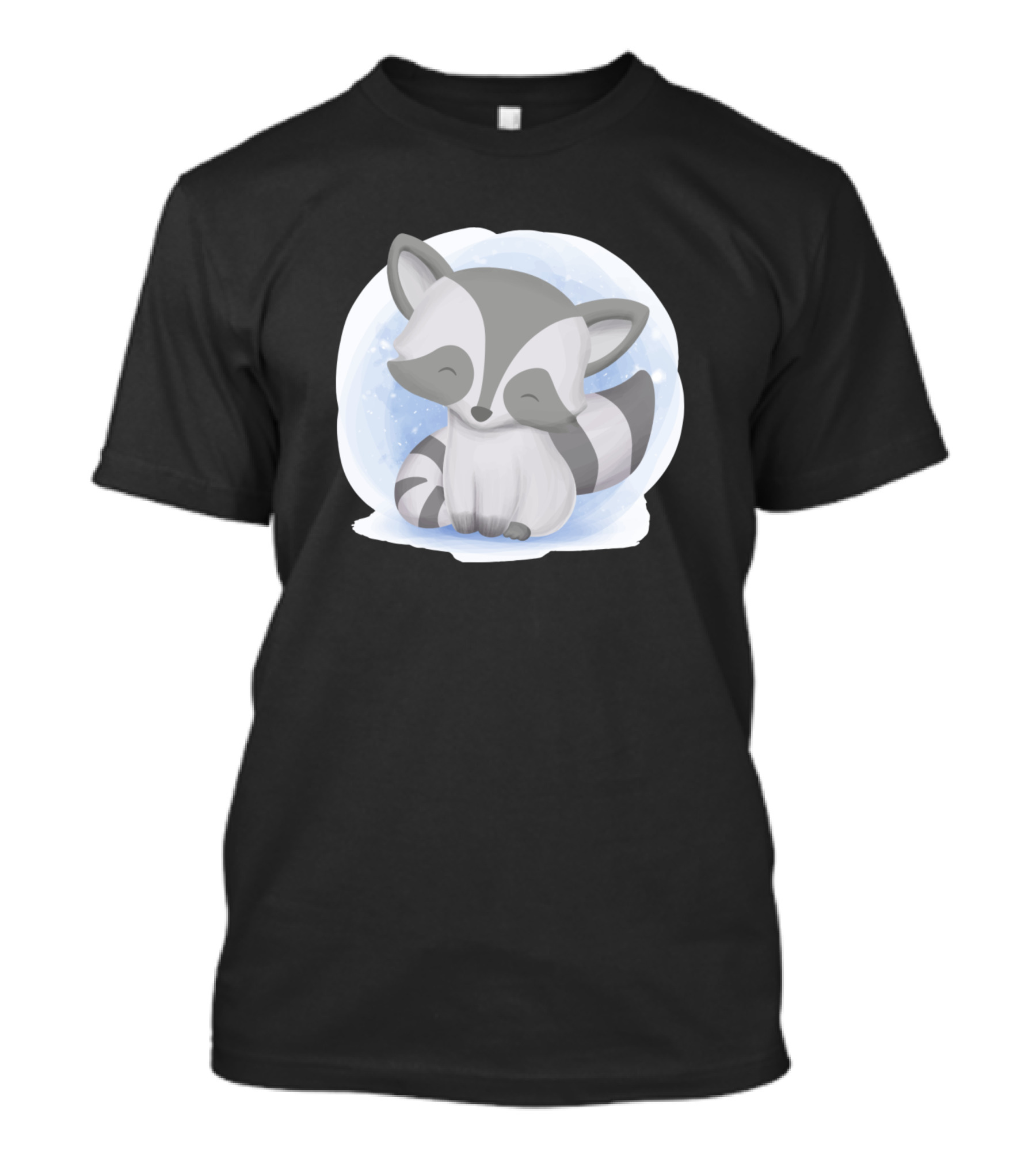 Adorable Baby Raccoon In Snowy Circle T-Shirt