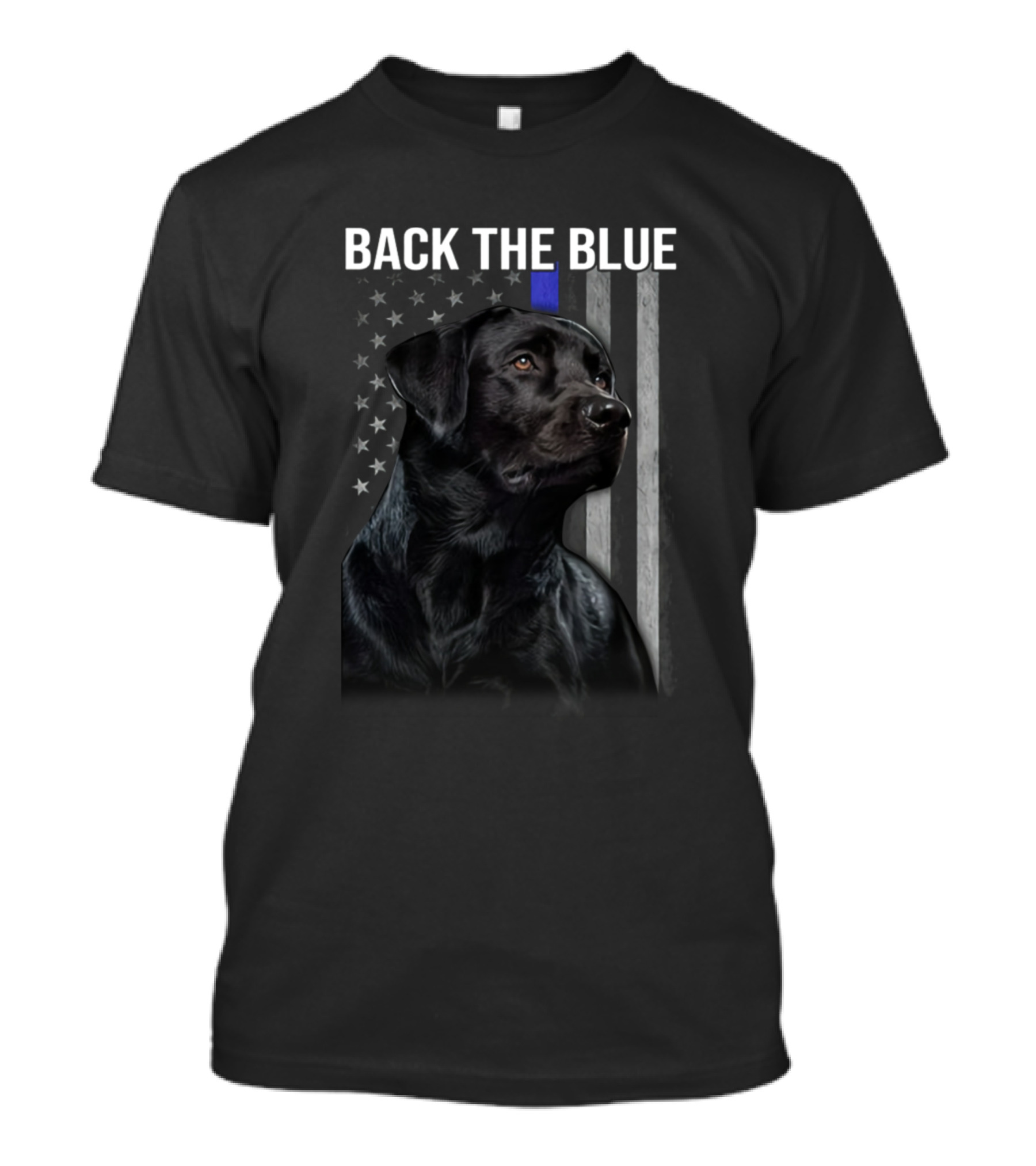 Black Labrador Back The Blue US Flag T-Shirt