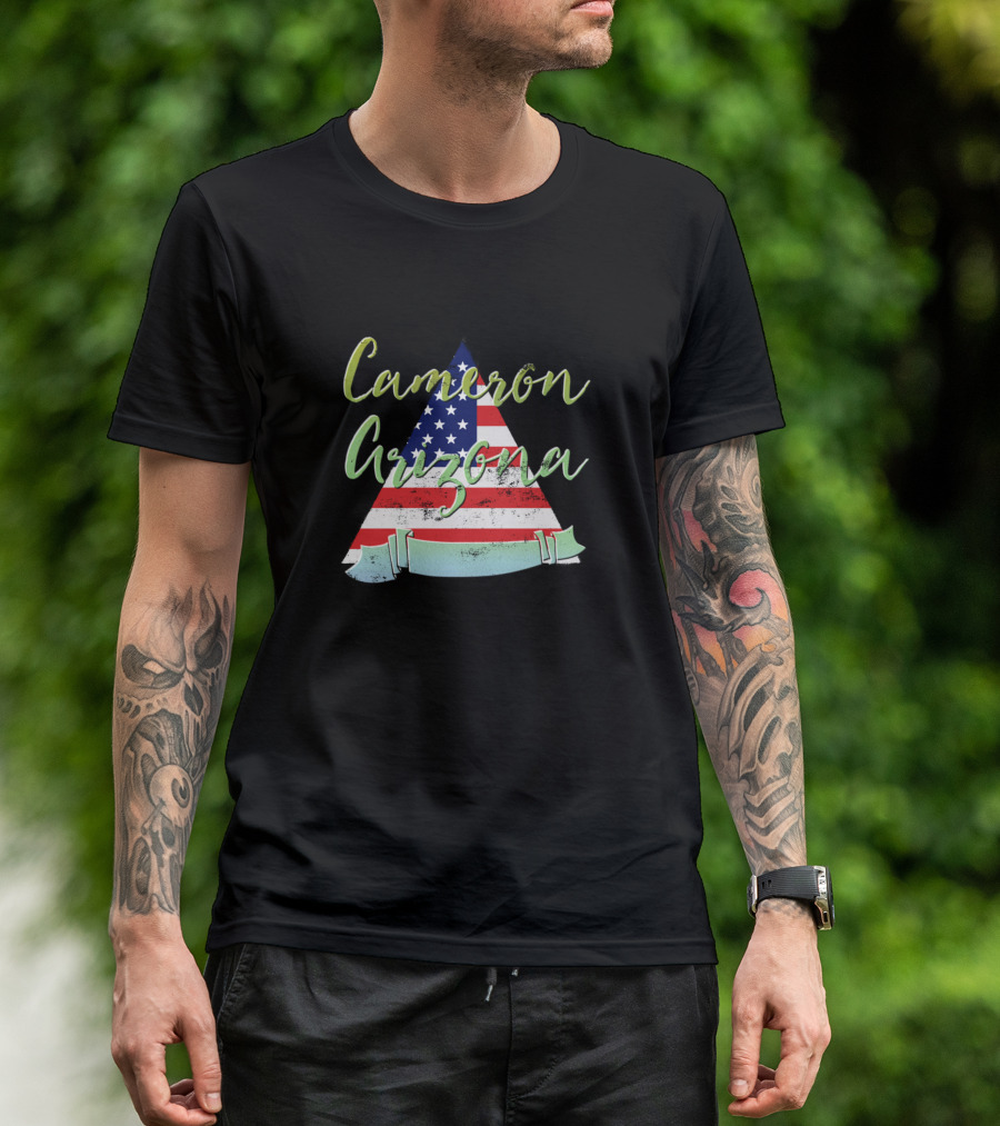 Cameron Arizona American Flag Triangle Banner T-Shirt