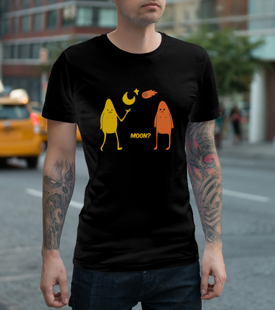Can We Just Move to the Moon with Cartoon Moon and Star T-Shirt
