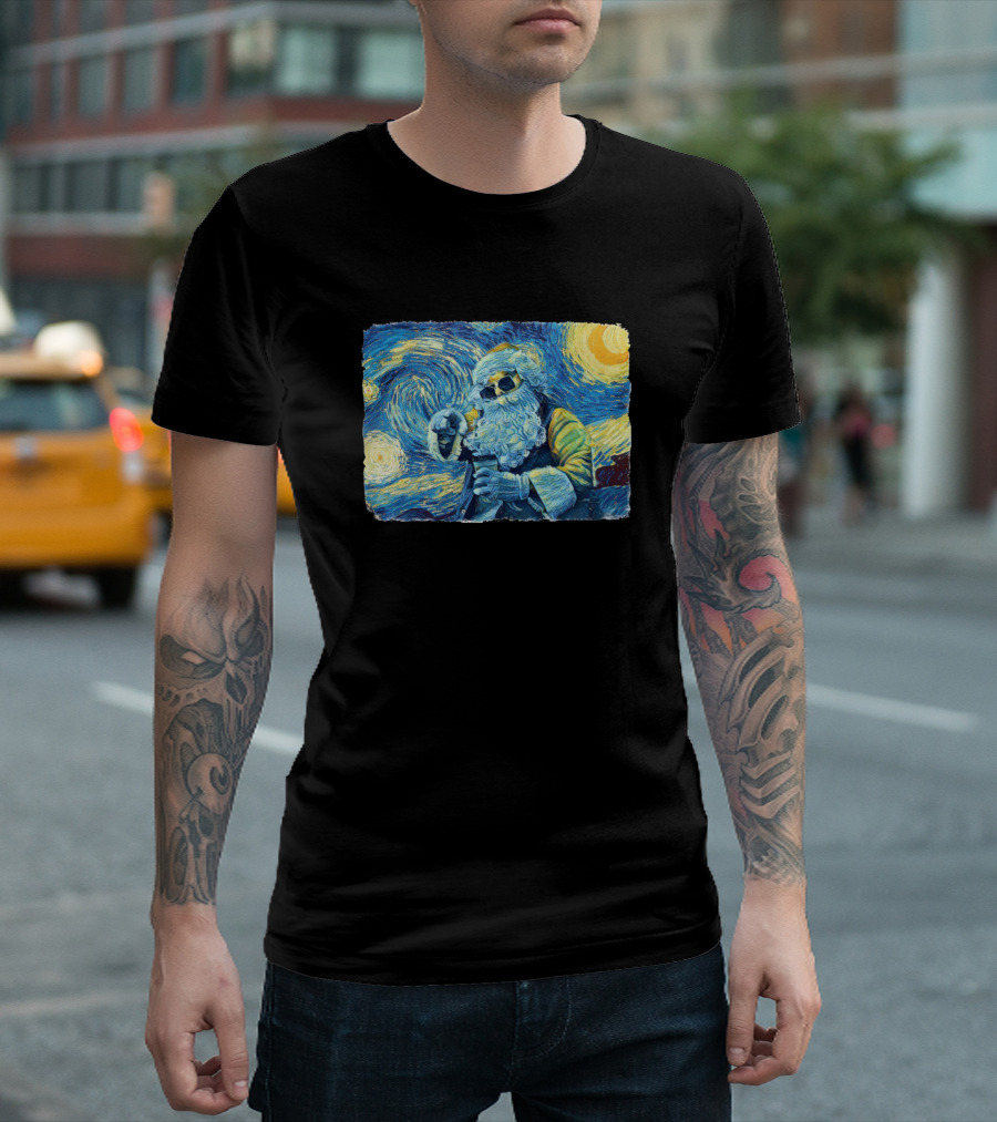 Santa Claus Starry Night Christmas Van Gogh T-Shirt
