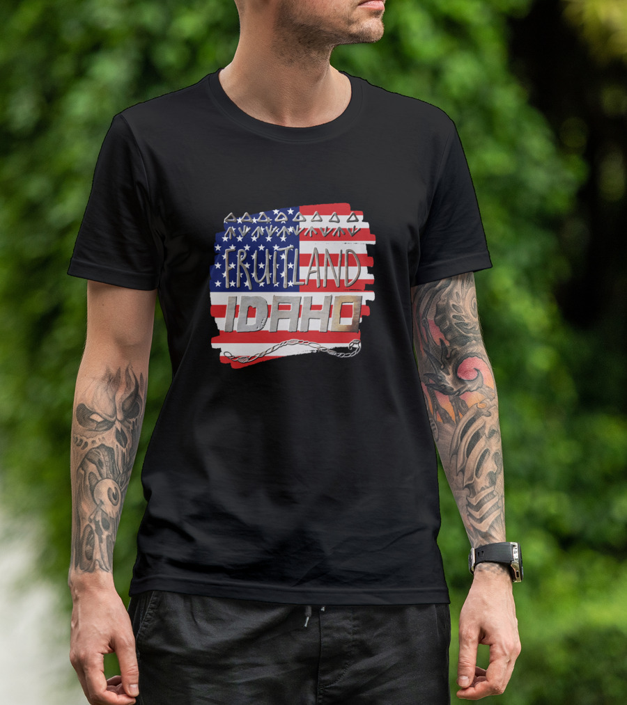 Fruitland Idaho American Flag Rodeo Belt Buckle USA T-Shirt