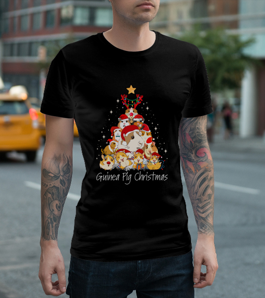 Guinea Pig Christmas Tree Festive Holiday Gathering T-Shirt