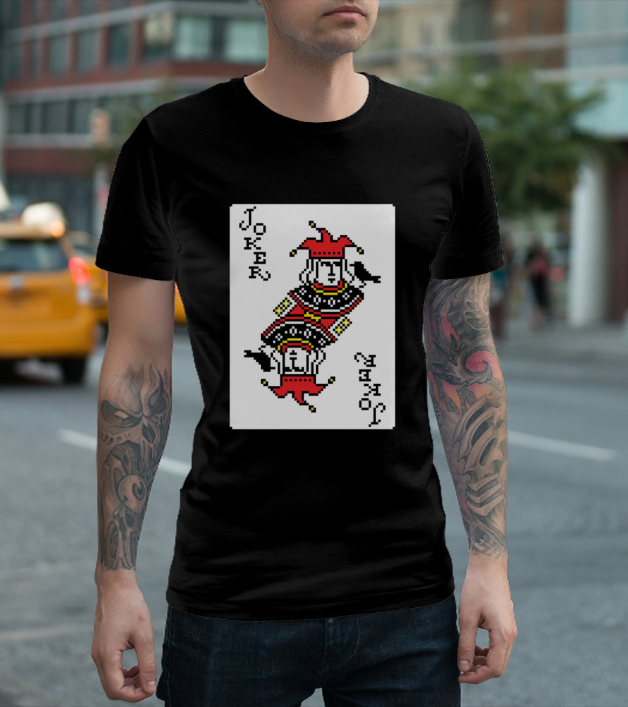 Joker Card Pixel Art Red T-Shirt