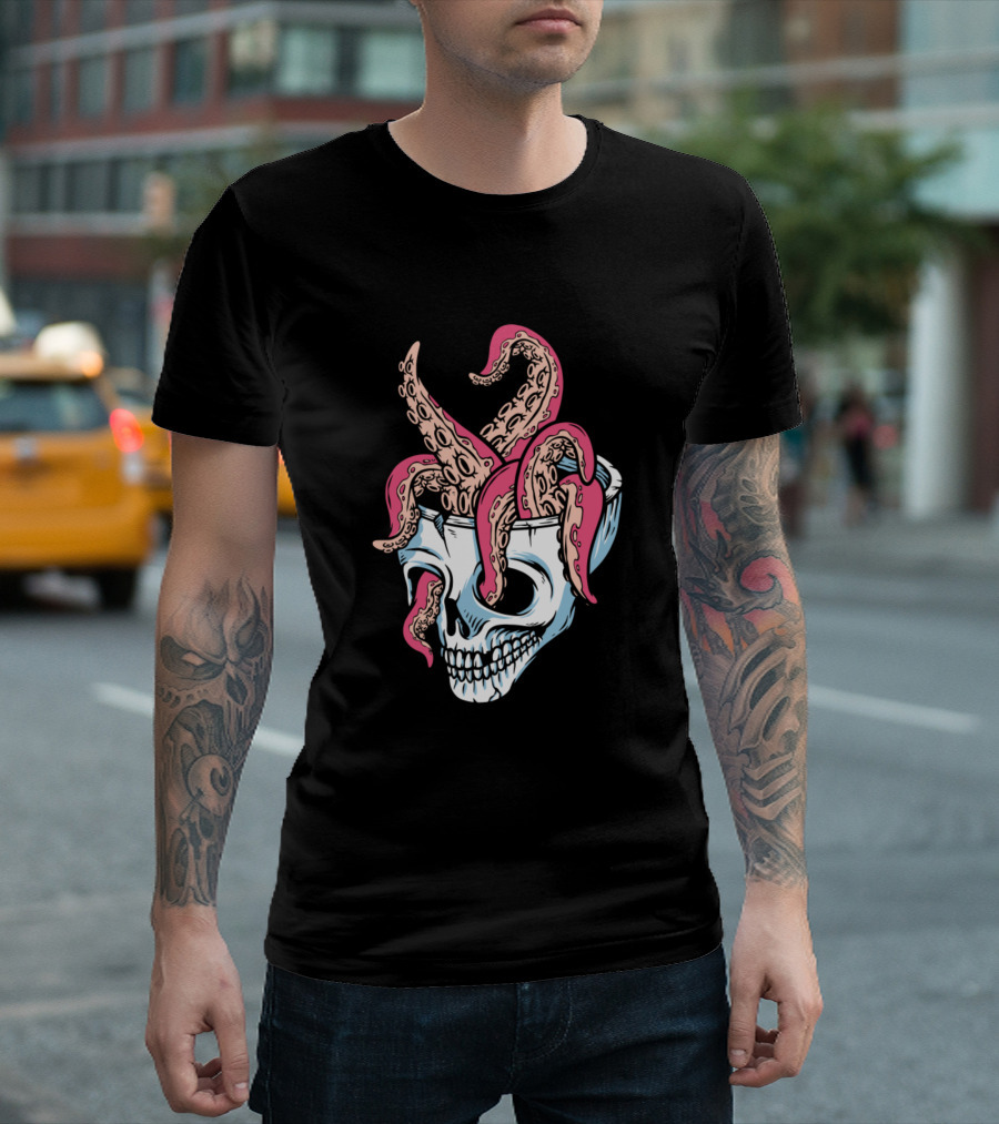 Octopus Skull Head Tentacles T-Shirt