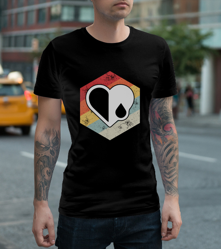 The Doctor Heart Doctor Retro Multicolor Heart and Tear T-Shirt