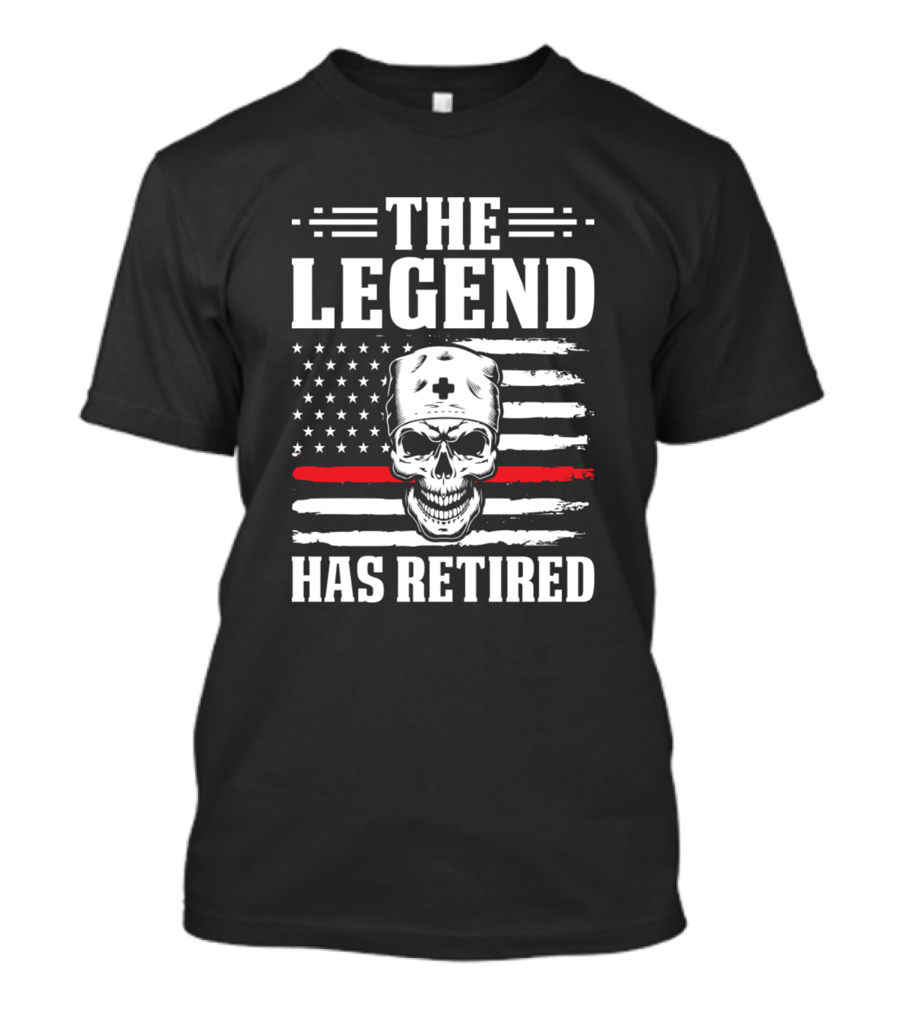 The Legend Has Retired Doctor Skull American Flag T-Shirt