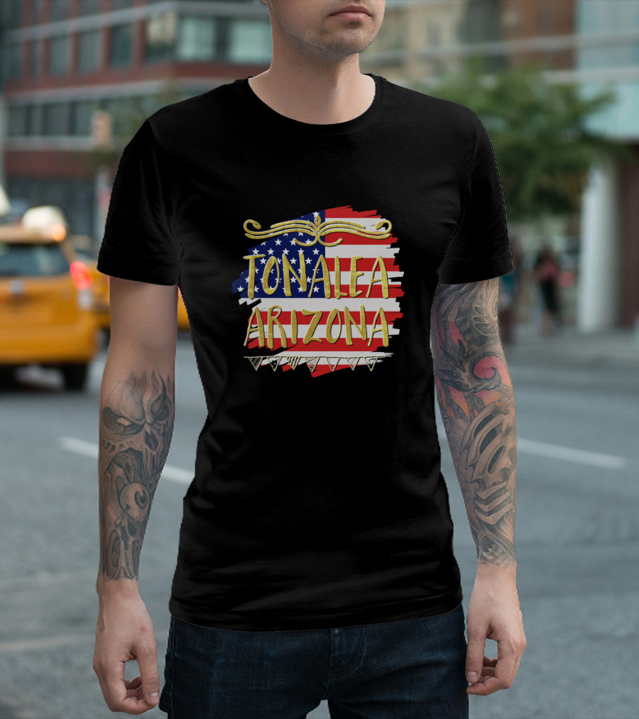Tonalea Arizona American Flag Motif T-Shirt