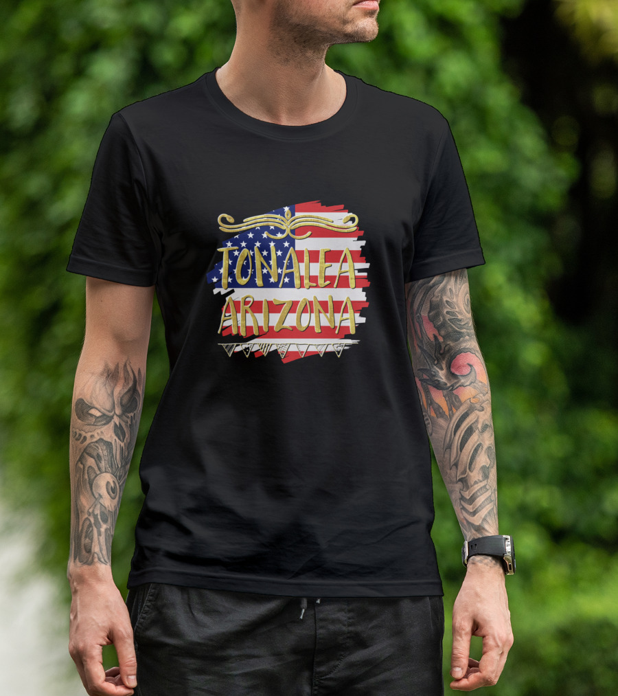 Tonalea Arizona American Flag Motif T-Shirt