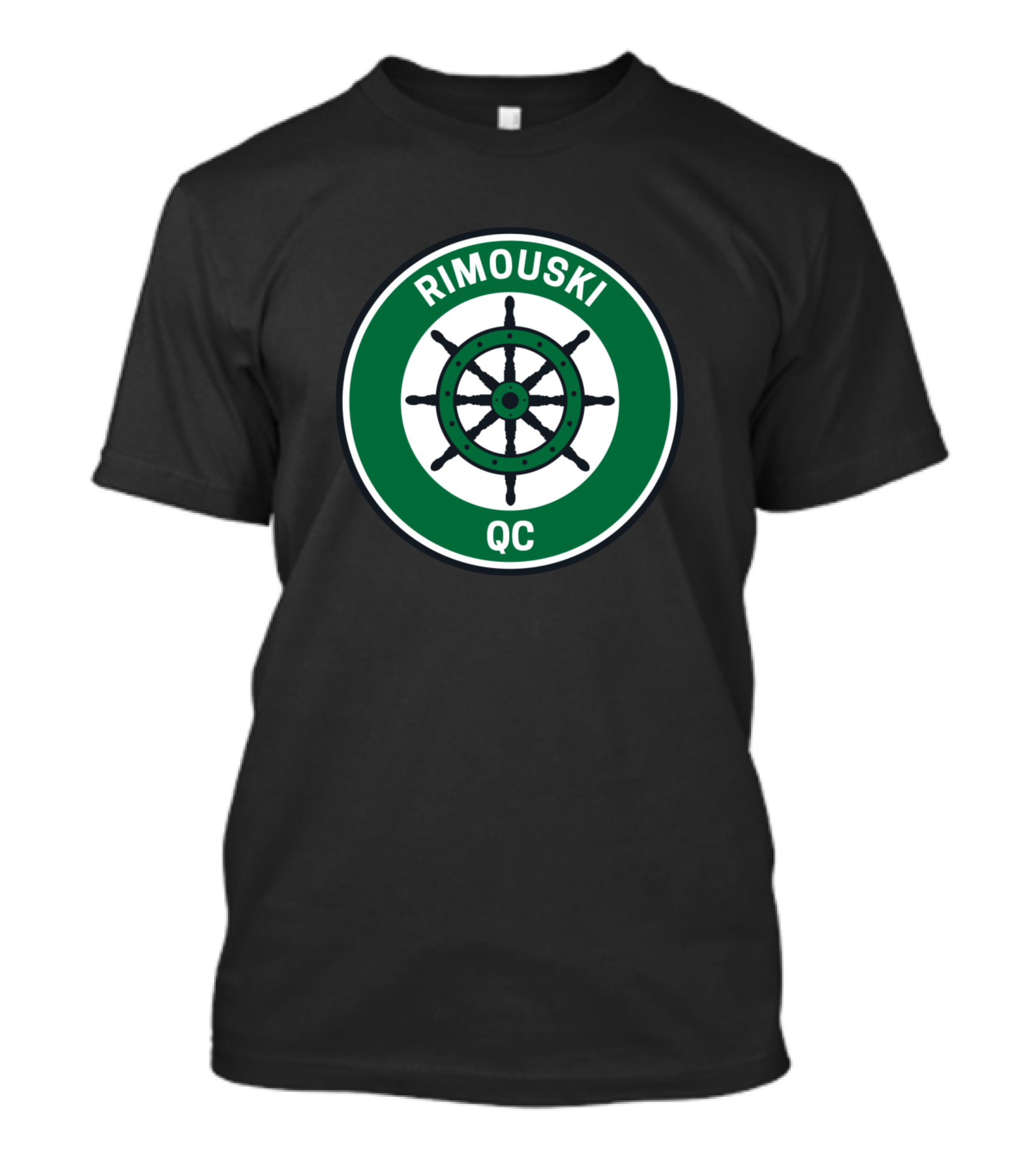 Rimouski QC Vintage Nautical Wheel T-Shirt