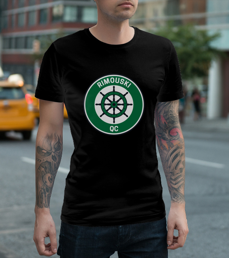 Rimouski QC Vintage Nautical Wheel T-Shirt