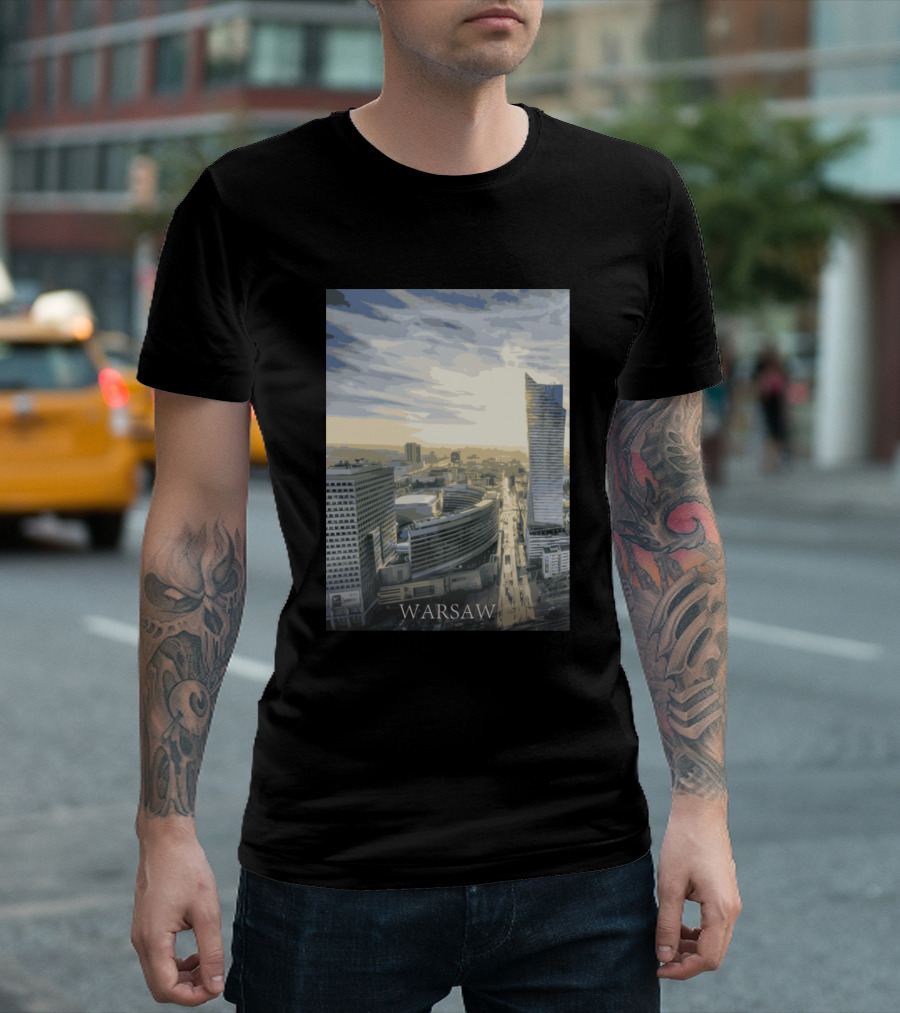 Warsaw Cityscape Skyline with Modern Architecture T-Shirt