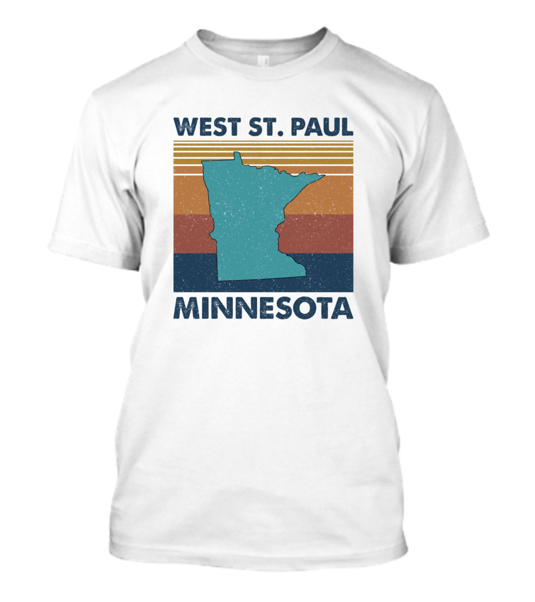 West St Paul Minnesota Retro State Outline T-Shirt