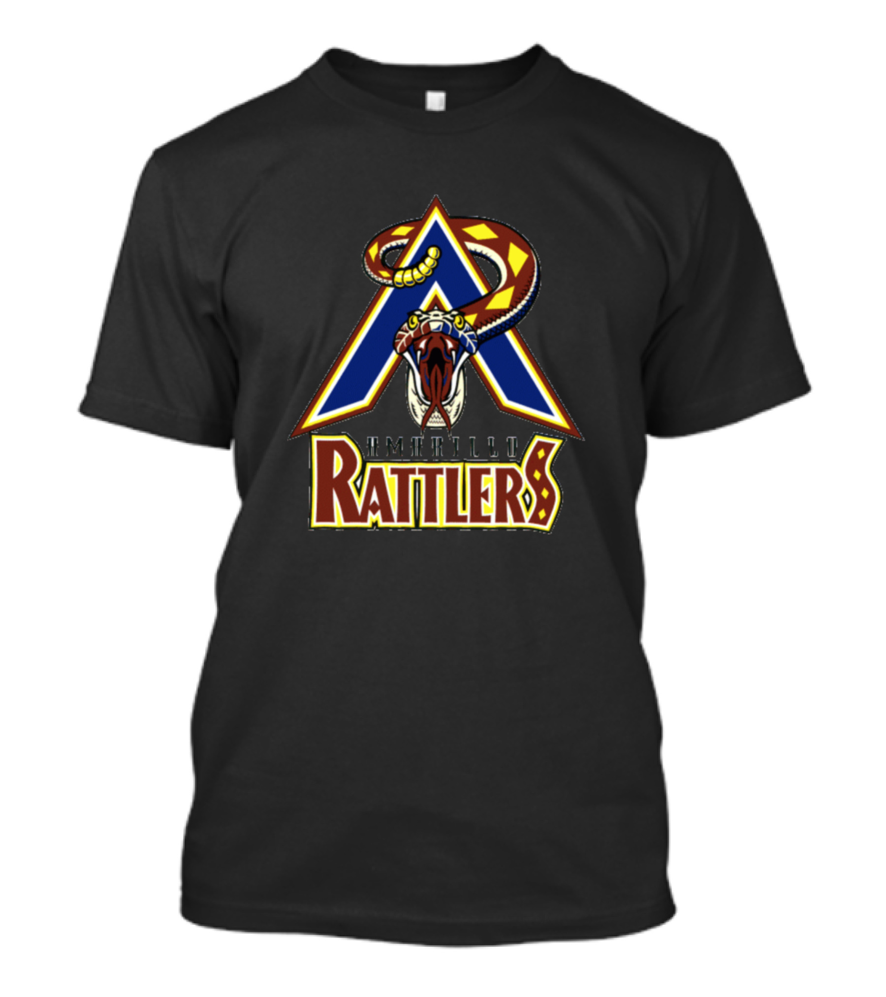 Amarillo Rattlers Hockey Team Logo With Snake And Letter A T-Shirt