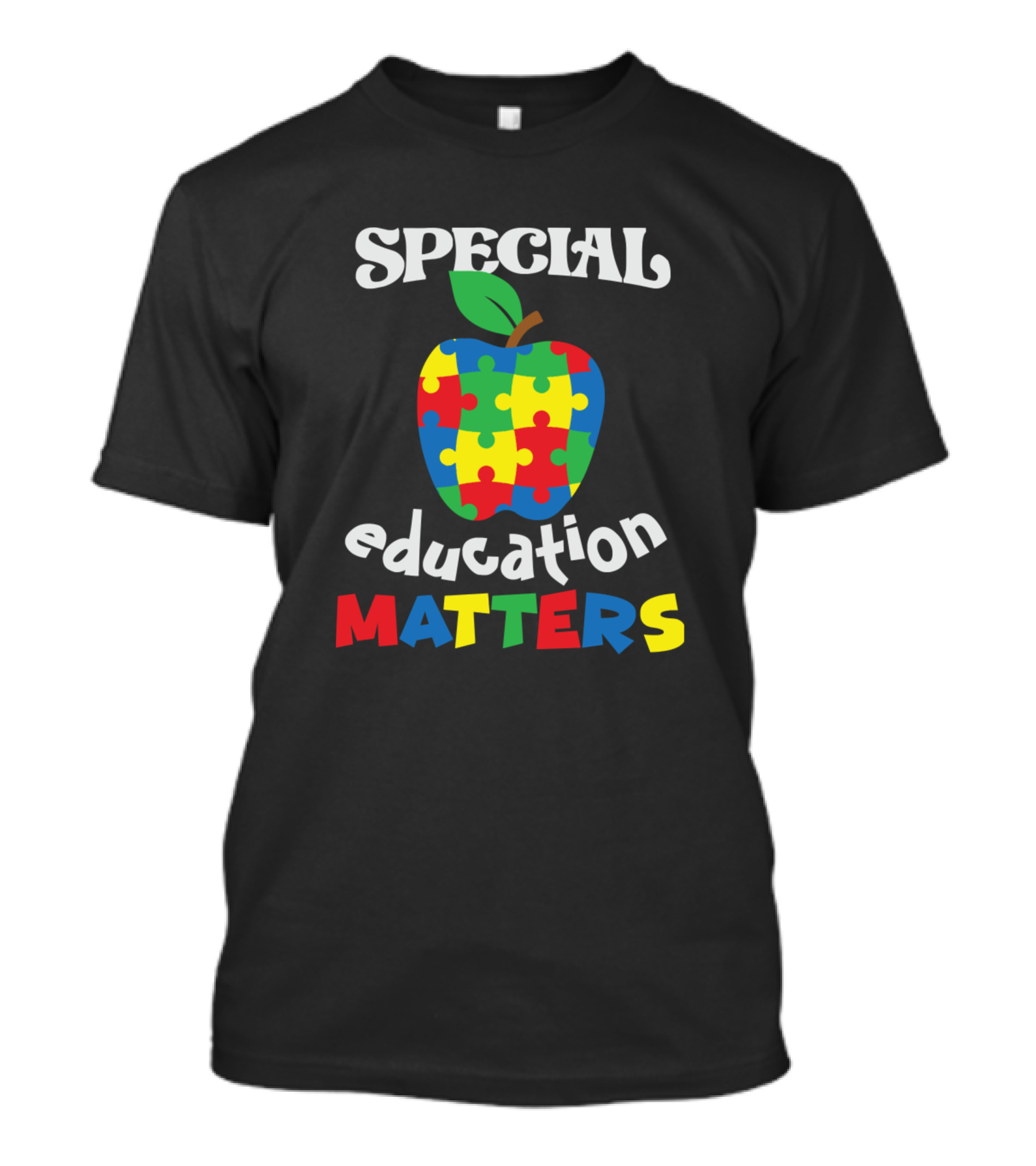 Special Education Matters Autism Funny Puzzle Apple T-Shirt