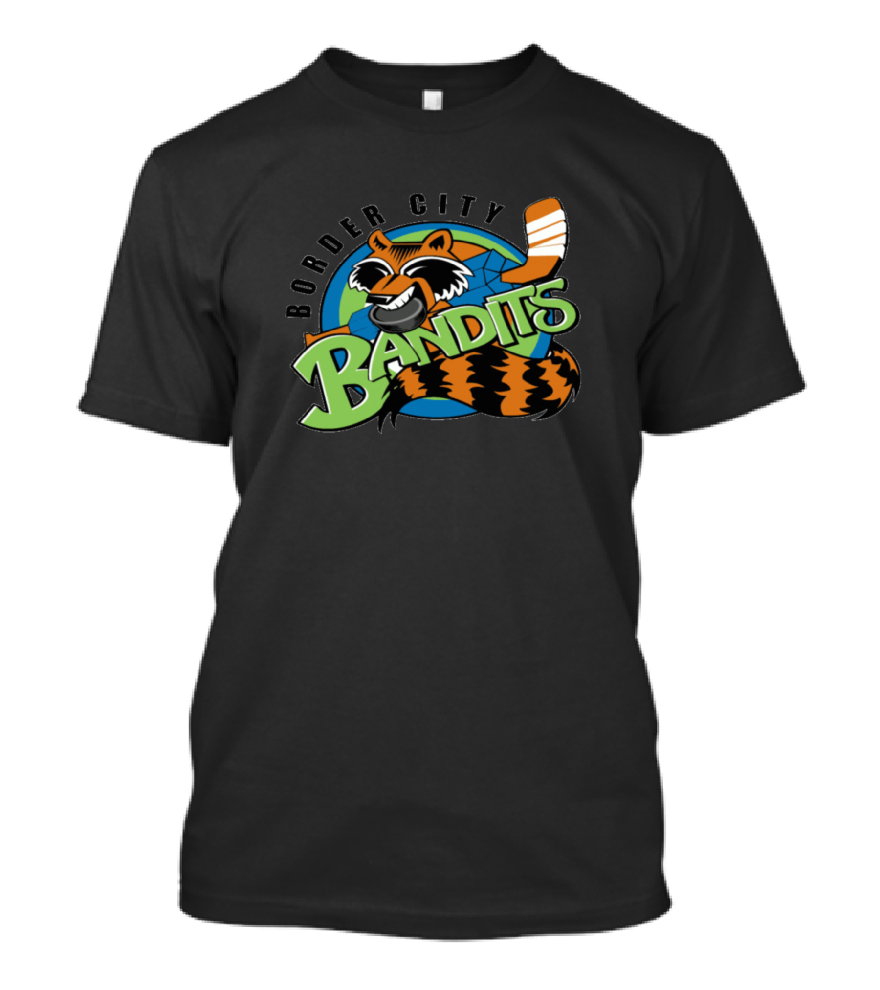 Border City Bandits Hockey Raccoon With Stick T-Shirt