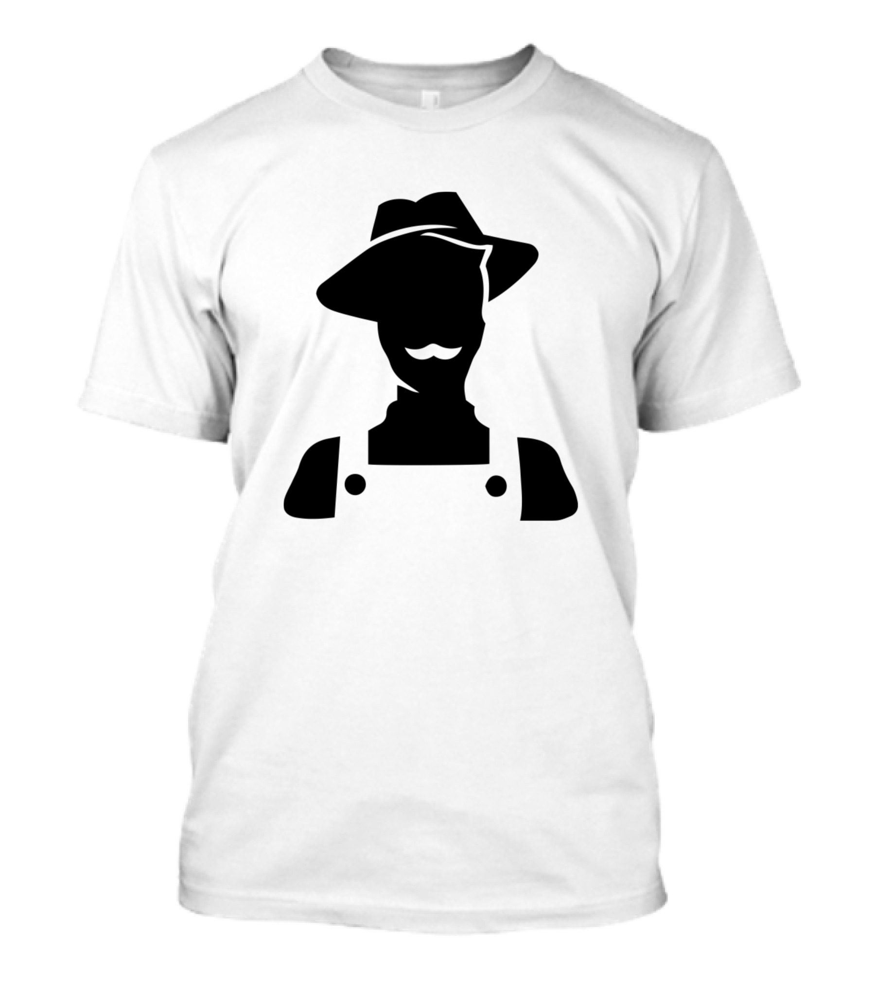 Happy Farmer Silhouette With Hat And Overalls T-Shirt