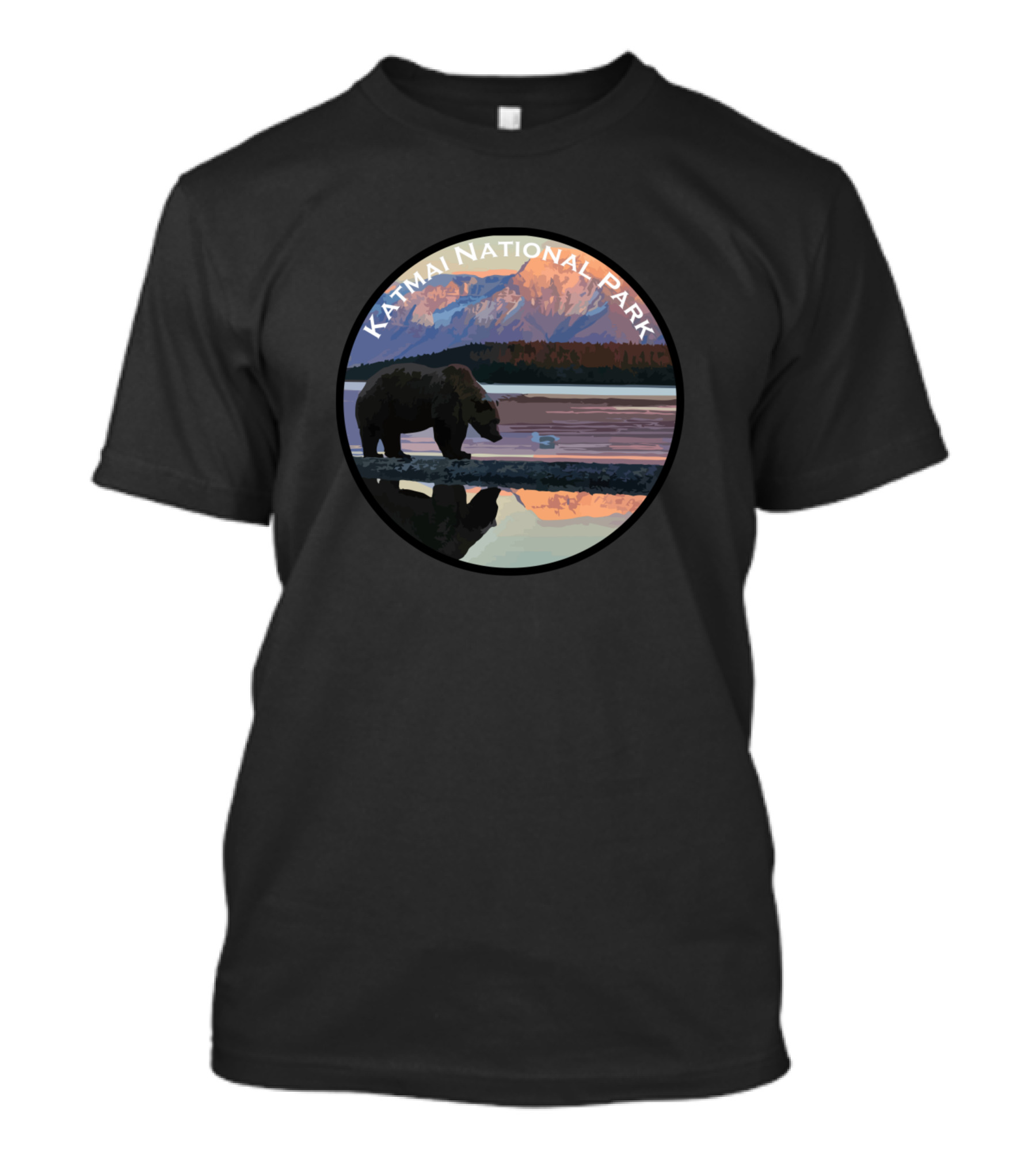 Katmai National Park Bear And Mountain Scene T-Shirt