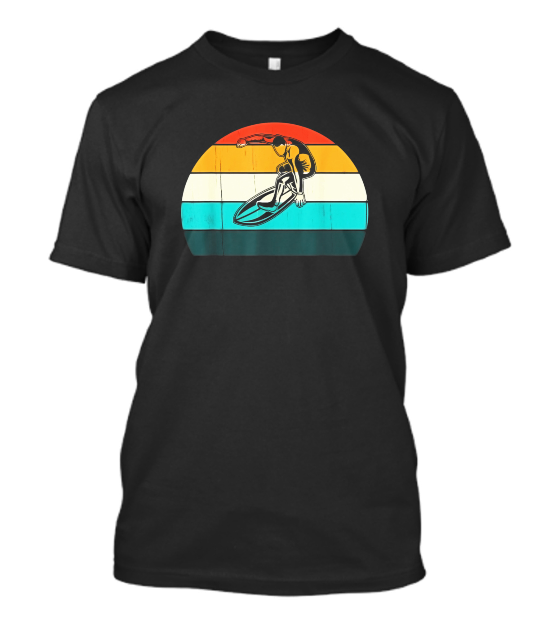 Retro Surfer Vintage Surfing Beach Sun Surf Life Stripes T-Shirt